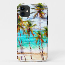 Coque iphone tropical de coutume d'océan de plage