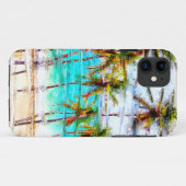 Coque iphone tropical de coutume d'océan de plage (Dos (Horizontal))