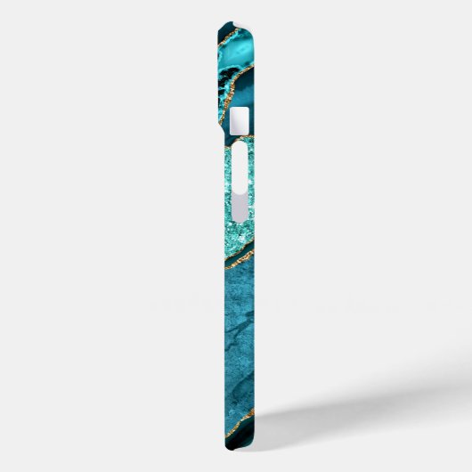 coque iphone turquoise Blue Gold Sparkly Turquoise