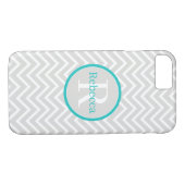 coque iphone turquoise Chevron Monogram (Dos (Horizontal))