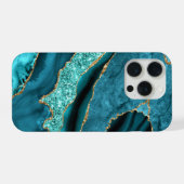 coque iphone Turquoise de Parties scintillant turq (Verso Horizontal)