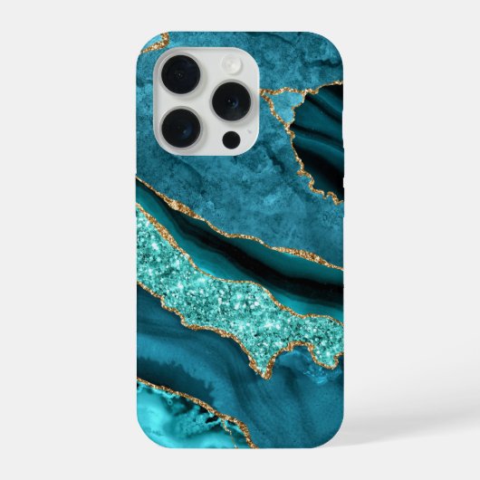 coque iphone Turquoise de Parties scintillant turq (Verso)