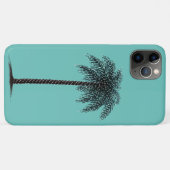Coque iphone turquoise du palmier de Noël (Dos (Horizontal))