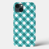 coque iphone turquoise en vichy Coque-Mate (Verso)