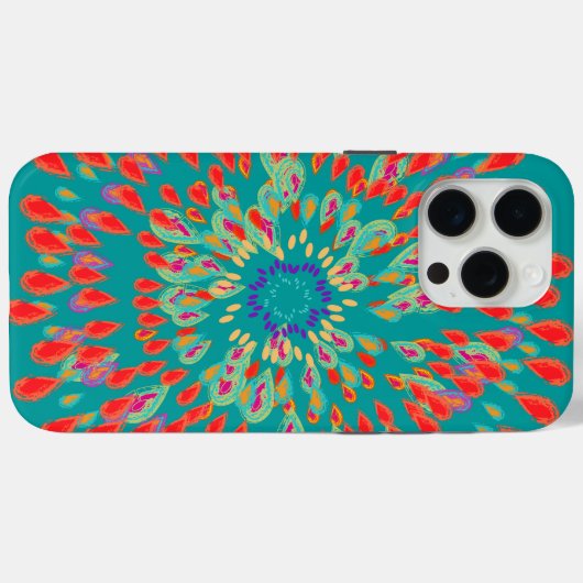 Coque iphone Turquoise Monogramme (Verso (horizontal))