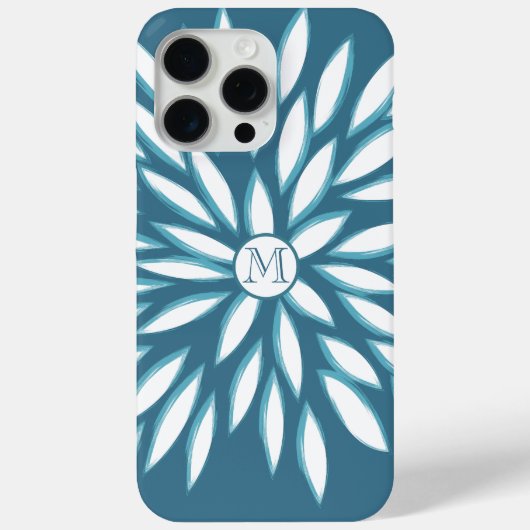 Coque iphone Turquoise Monogramme (Verso)