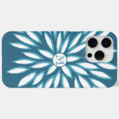 Coque iphone Turquoise Monogramme (Verso (horizontal))