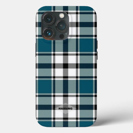 Coque iphone turquoise Plaid HAMbWG (Verso)