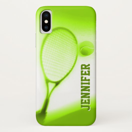 Coque iphone vert de sports de balle de tennis et (Dos)