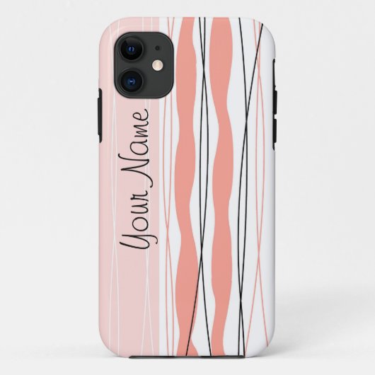 Coque iphone vertical de nom rose de bande Atlanti (Dos)