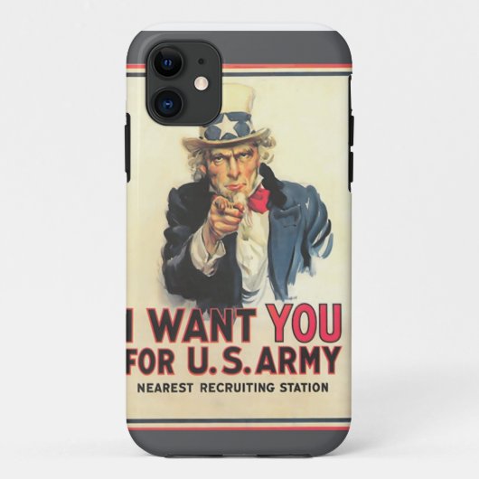 Coque iphone vintage d'affiche de recrutement de (Dos)