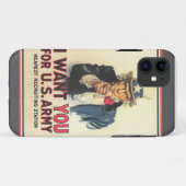 Coque iphone vintage d'affiche de recrutement de (Dos (Horizontal))
