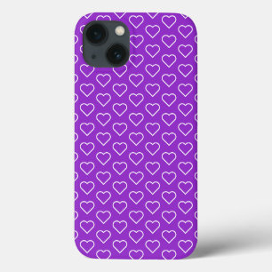 Coque iphone violet avec Coeurs - Choisir les coul