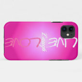 Coque iphone vivant d'amour de rire de rose (Dos (Horizontal))
