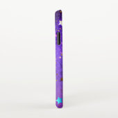 Coque iPhone X Arrière - plan de feuille violet avec étoiles (Côté droit)