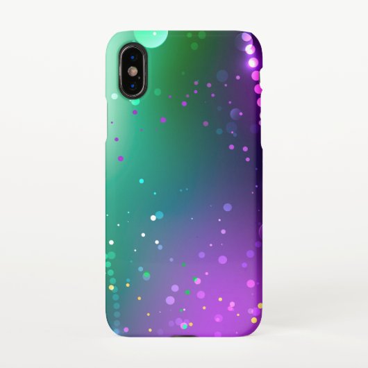 Coque iPhone X Arrière - plan mardi Gras Festive violet (Dos)