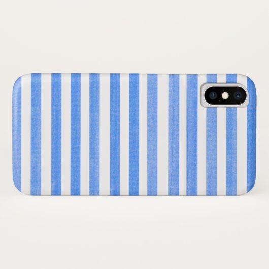 Coque iPhone X Bleu et Blancs (Dos (Horizontal))
