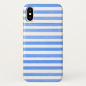 Coque iPhone X Bleu et Blancs (Dos)