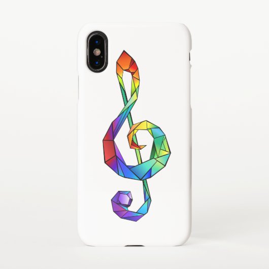 Coque iPhone X Clé de musique arc-en-ciel (Dos)