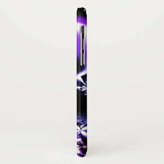 Coque iPhone X Coque iphone pourpre de fleur de fractale (Dos/Gauche)