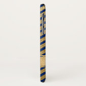 Coque iPhone X Coque-Mate -Mate bleu, or Coque (Dos/Gauche)