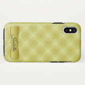 Coque iPhone X crème or jaune tatan (Dos (Horizontal))