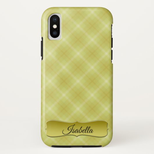 Coque iPhone X crème or jaune tatan (Dos)