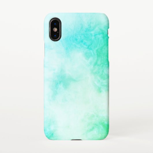 Coque iPhone X Motif de Marbre blanc Abstrait de  bleu clair (Dos)