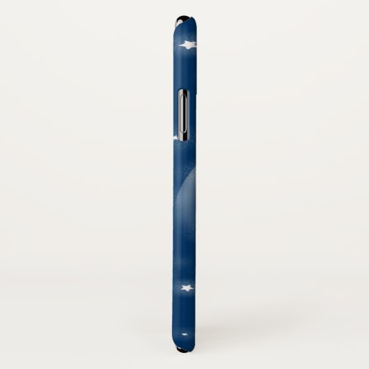 Coque iPhone X Nom 6 lettre espace fusée bleu coque iphone (Dos/Droite)