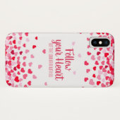 Coque iPhone X Palling Pink & White Hearts (Dos (Horizontal))