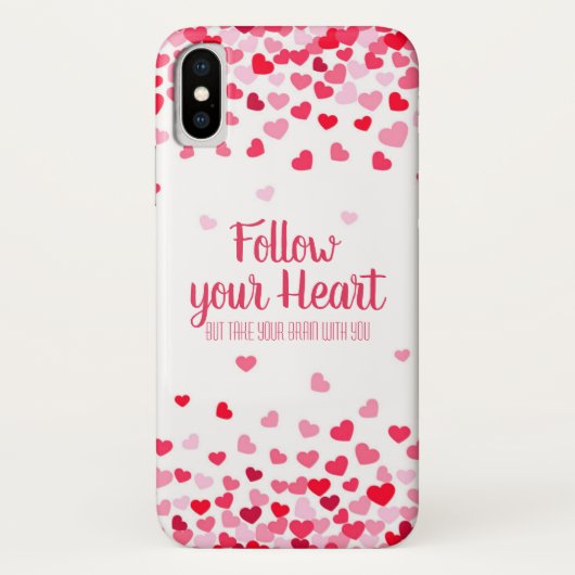 Coque iPhone X Palling Pink & White Hearts (Dos)