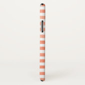 Coque iPhone X Peach et White Stripe (Dos/Droite)