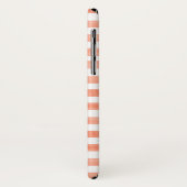 Coque iPhone X Peach et White Stripe (Dos/Gauche)