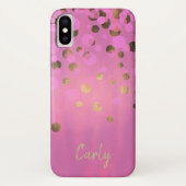 Coque iPhone X rose et or chic (Dos)