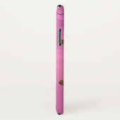 Coque iPhone X rose et or chic (Dos/Droite)