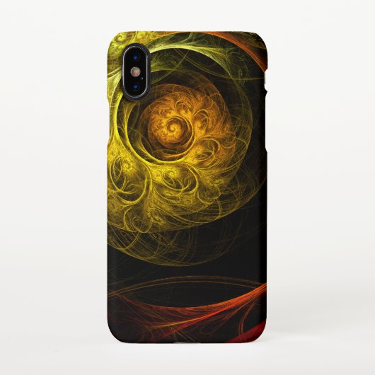 Coque iPhone X Sunrise Floral Rouge Art Abstrait Matte (Dos)