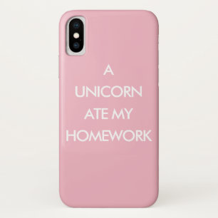 Coque iPhone X UN UNICORN A MANGÉ MON coque iphone rose MAISON