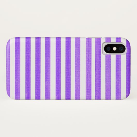 Coque iPhone X violet et blanc (Dos (Horizontal))