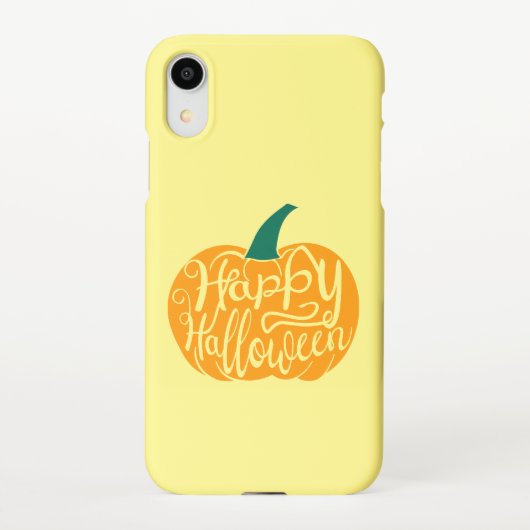 Coque iPhone XR Bonne lettre Halloween sur citrouille sculpté (Dos)