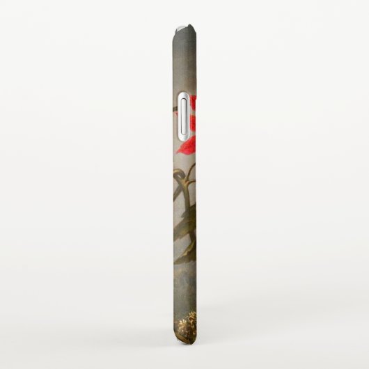 Coque iPhone XR Fleurs de passion avec tête de colibris (Côté droit)