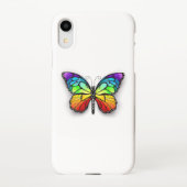 Coque iPhone XR Monarque papillon arc-en-ciel (Dos)