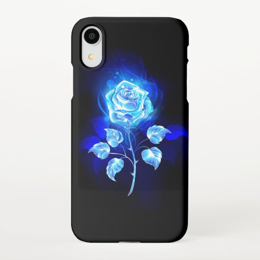 Coque iPhone XR Rose bleu brûlant (Dos)