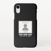 Coque iPhone XR Votre photo ici Nom et âge (Dos)