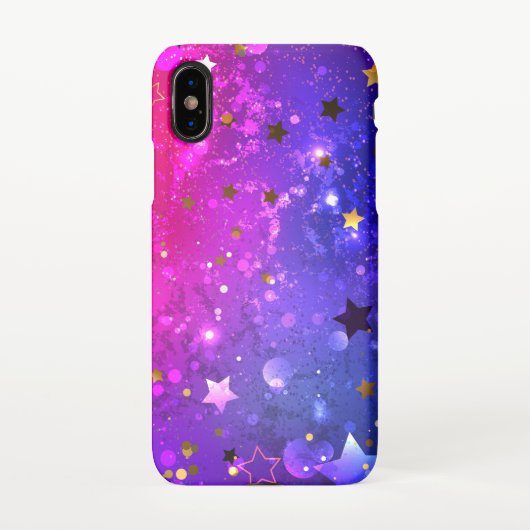 Coque iPhone XS Arrière - plan rose brillant (Dos)