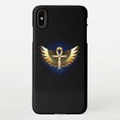 Coque iPhone XS Max Ankh or avec ailes (Dos)