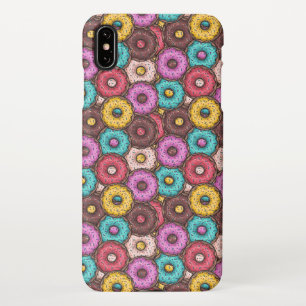 Coque iPhone XS Max Aquarelle colorée beignets avec Motif d'arrosage