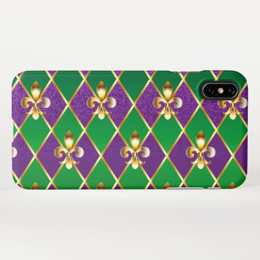 Coque iPhone XS Max Arrière - plan de bijoux Mardi Gras (Dos Horizontal)