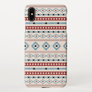 Coque iPhone XS Max Aztec Blue Red Black Cream Mixte Motifs Motif