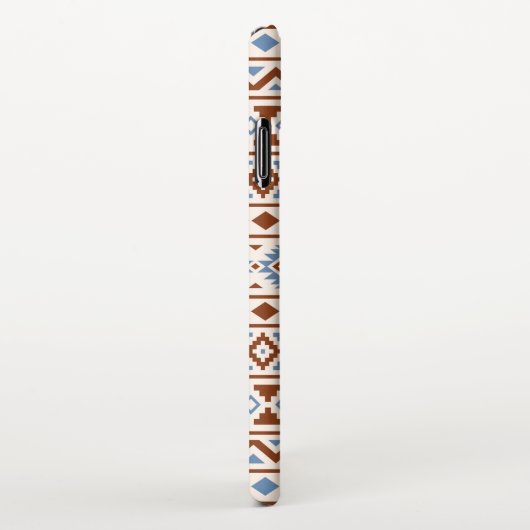 Coque iPhone XS Max Aztec Essence Motif II Crème bleu rouille (Côté droit)
