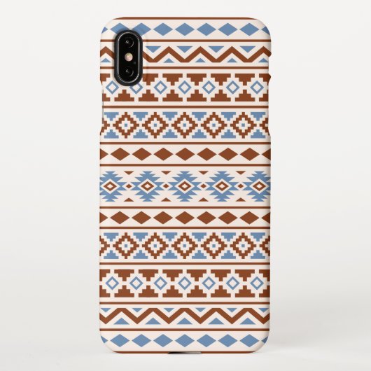 Coque iPhone XS Max Aztec Essence Motif II Crème bleu rouille (Dos)